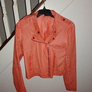 Once-Worn Faux Leather Moto Jacket